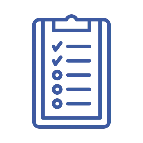 a checklist icon on a white background