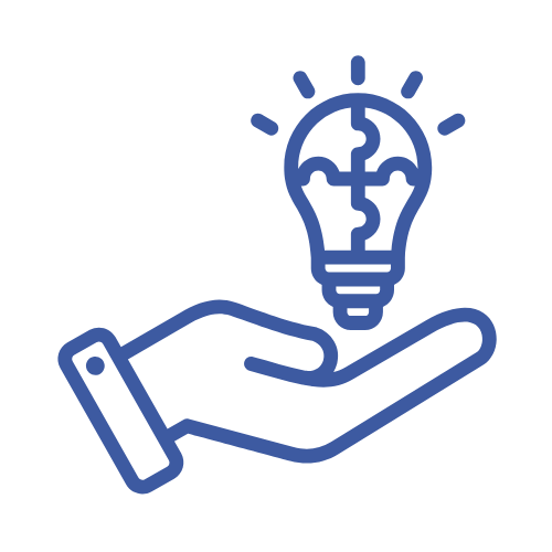 a hand holding a light bulb with a puzzle piece in it