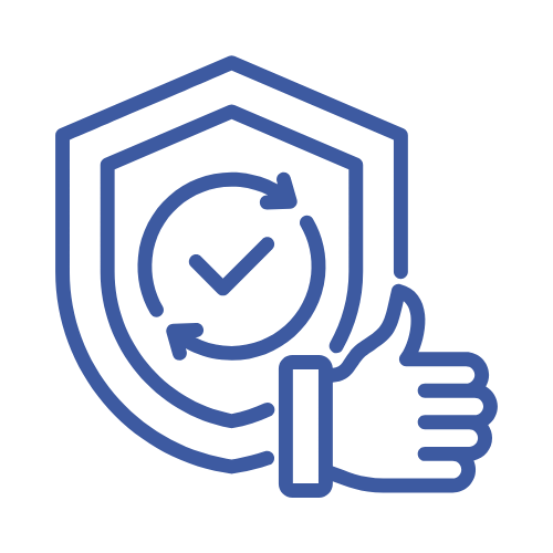 the icon of a shield with a hand giving a thumbs up