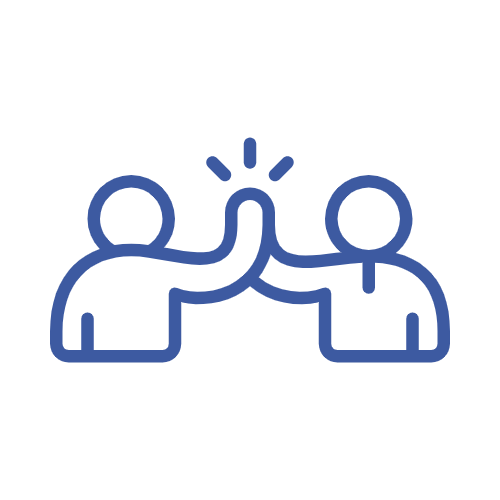 two people giving each other a high five